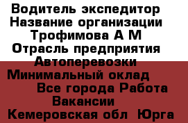 Водитель-экспедитор › Название организации ­ Трофимова А.М › Отрасль предприятия ­ Автоперевозки › Минимальный оклад ­ 65 000 - Все города Работа » Вакансии   . Кемеровская обл.,Юрга г.